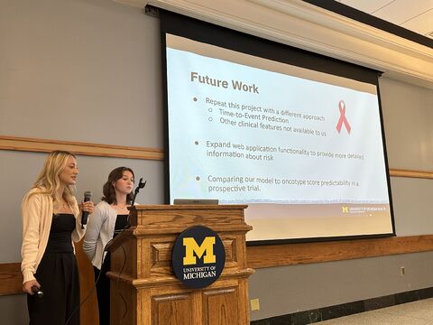 McKenzie presenting the project talk at the University of Michigan